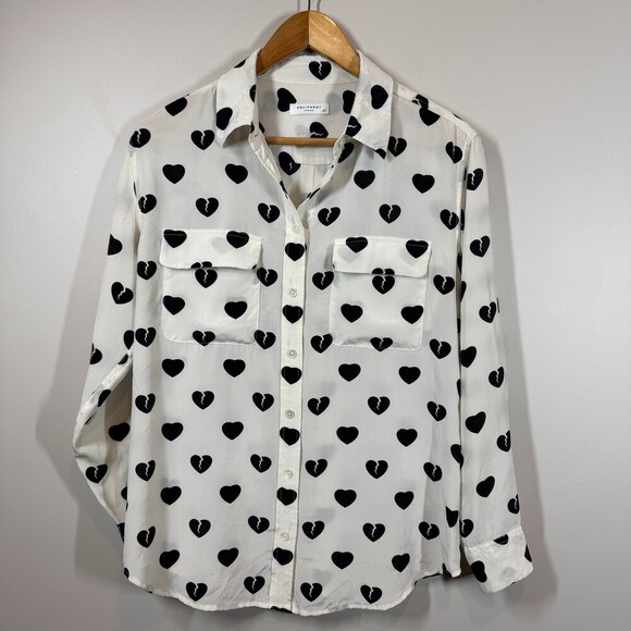 Equipment Tops - Equipment Femme 100% Silk Broken Heart Print Shirt Blouse‎ Small S/P Button Up